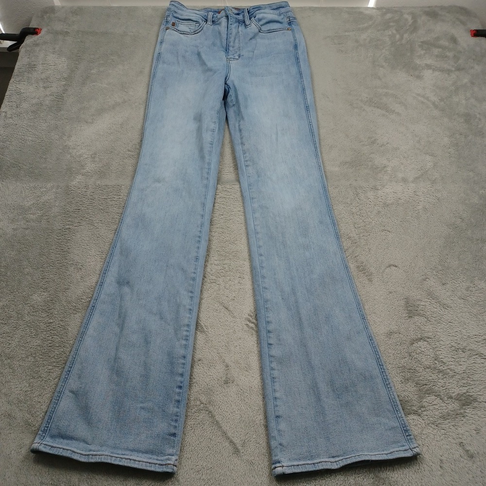 Judy Blue Jeans Womens 28 Blue Denim Bootcut Distressed Preppy Modern Light Wash